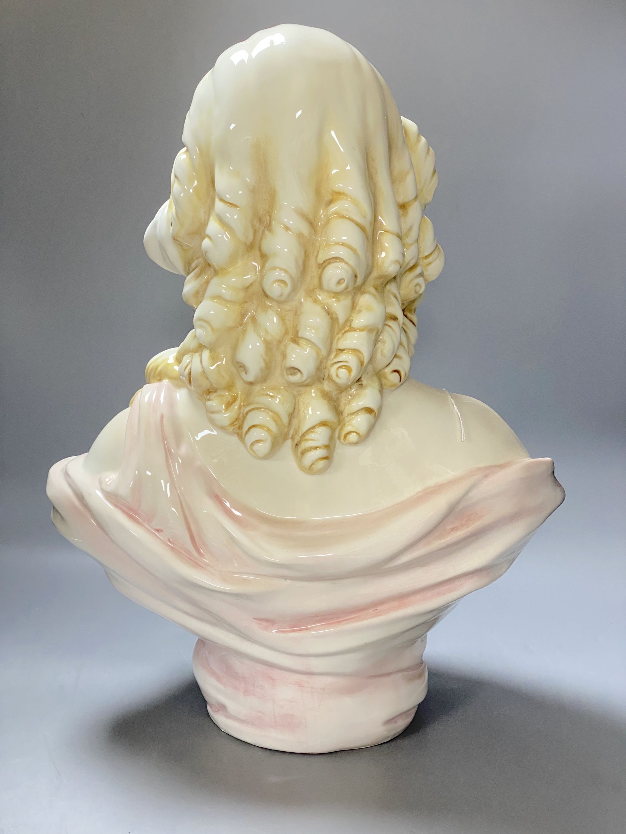 A Italian porcelain bust of a lady, height 53cm